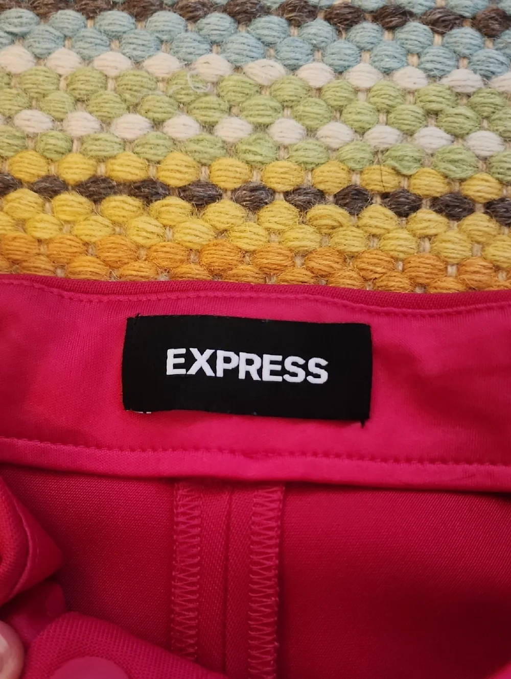 Express Pink Wide Leg Paperbag Waist Pants With Zipper Fly And Drawstring